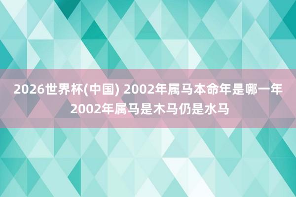 2026世界杯(中国) 2002年属马本命年是哪一年 2002年属马是木马仍是水马