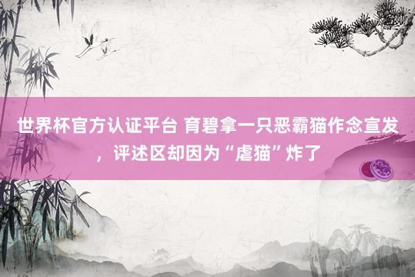 世界杯官方认证平台 育碧拿一只恶霸猫作念宣发,评述区却因为“虐猫”炸了