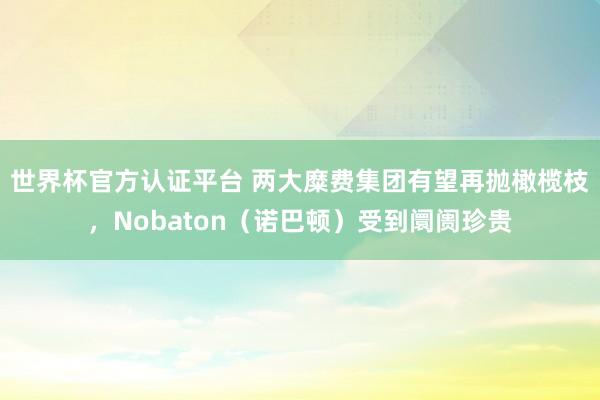 世界杯官方认证平台 两大糜费集团有望再抛橄榄枝,Nobaton(诺巴顿)受到阛阓珍贵
