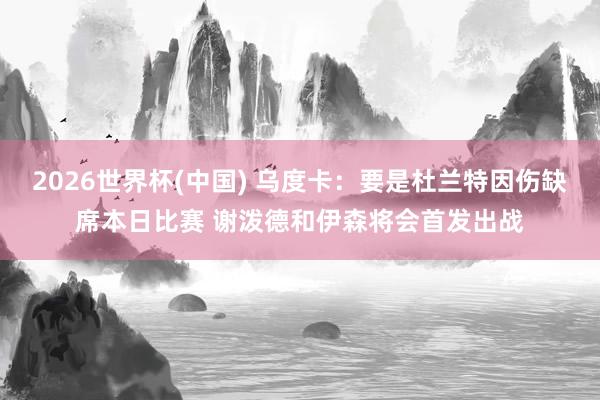 2026世界杯(中国) 乌度卡:要是杜兰特因伤缺席本日比赛 谢泼德和伊森将会首发出战