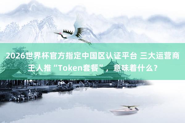 2026世界杯官方指定中国区认证平台 三大运营商王人推“Token套餐”,意味着什么?
