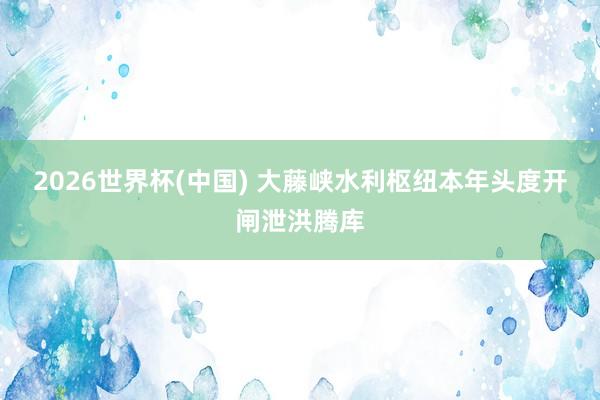 2026世界杯(中国) 大藤峡水利枢纽本年头度开闸泄洪腾库