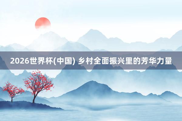 2026世界杯(中国) 乡村全面振兴里的芳华力量