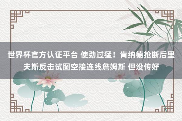 世界杯官方认证平台 使劲过猛！肯纳德抢断后里夫斯反击试图空接连线詹姆斯 但没传好