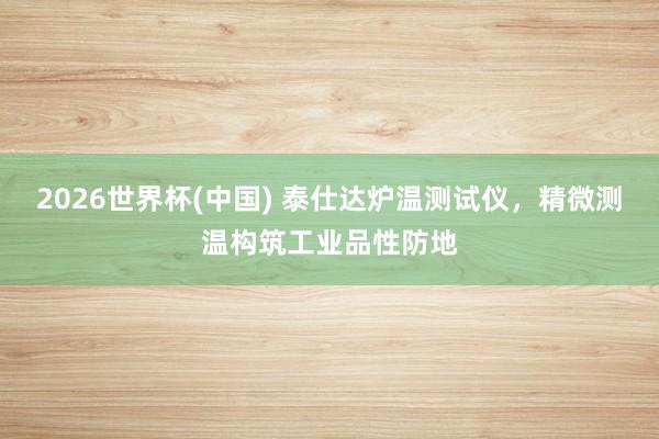 2026世界杯(中国) 泰仕达炉温测试仪,精微测温构筑工业品性防地