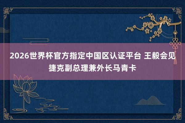 2026世界杯官方指定中国区认证平台 王毅会见捷克副总理兼外长马青卡
