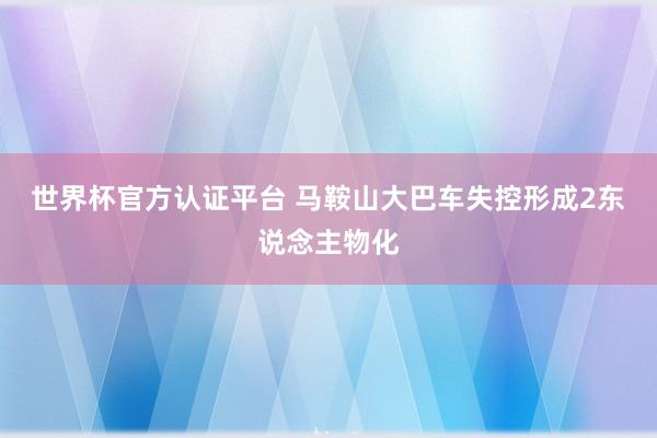 世界杯官方认证平台 马鞍山大巴车失控形成2东说念主物化