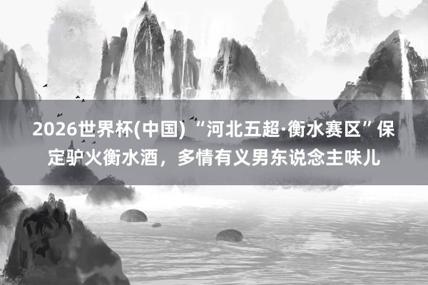 2026世界杯(中国) “河北五超·衡水赛区”保定驴火衡水酒,多情有义男东说念主味儿