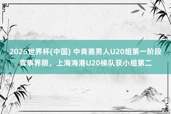 2026世界杯(中国) 中青赛男人U20组第一阶段赛事界限,上海海港U20梯队获小组第二