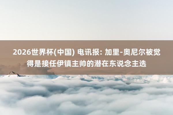 2026世界杯(中国) 电讯报: 加里-奥尼尔被觉得是接任伊镇主帅的潜在东说念主选