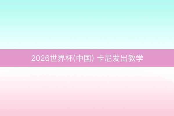 2026世界杯(中国) 卡尼发出教学
